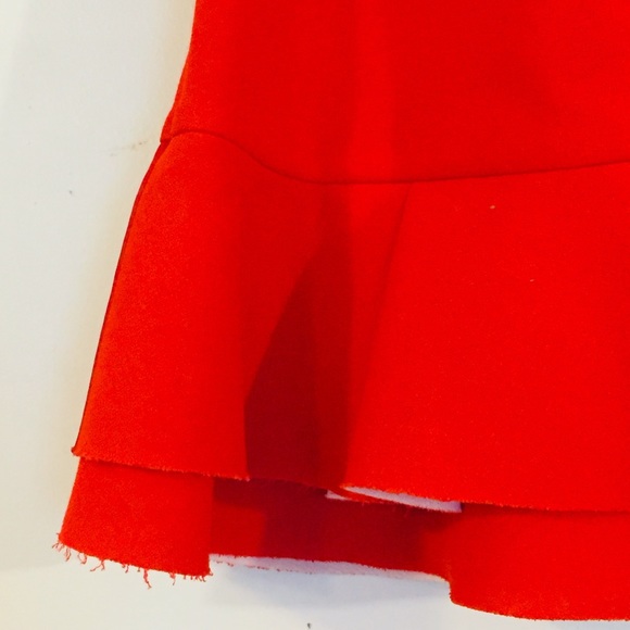 Dice Kayek Red Ruffle Skirt Org $995 - Picture 3 of 9